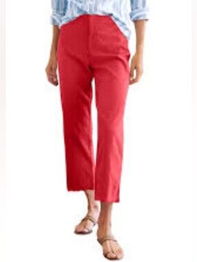 Y2K Capri Papaya Red Straight-Leg Crop Pants SIZE 6 For PETITE/ Slim Body 100023